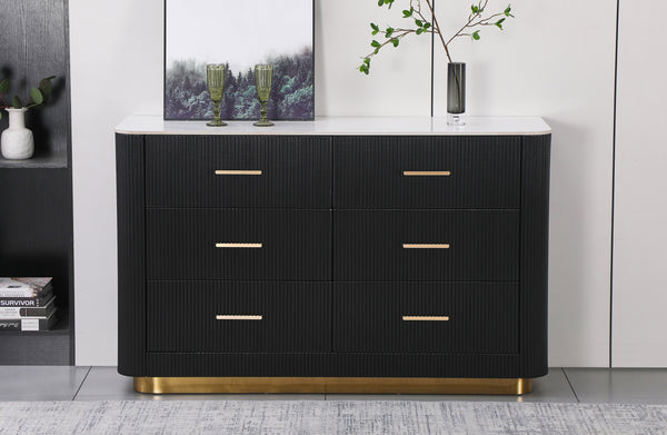 Ariana Fluted 6 Chest Drawer Dresser