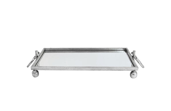 Eliza Iron Mirror Tray with Handles - Black/Gold/Silver - 4 Sizes Available