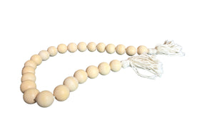 Large Bead Wooden Garland With Tassels