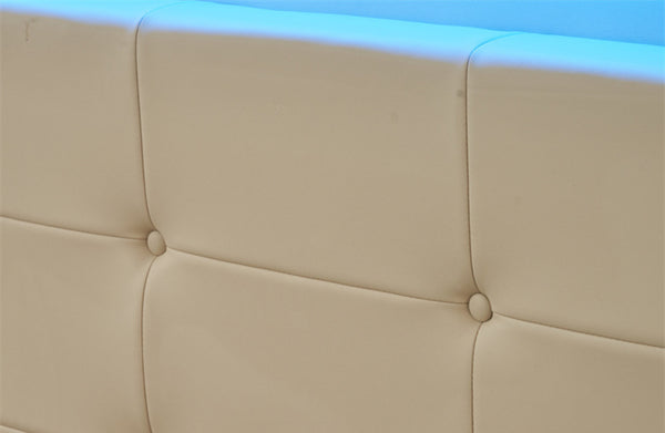 Clyde PU Leather Gas Lift Bed - Beige