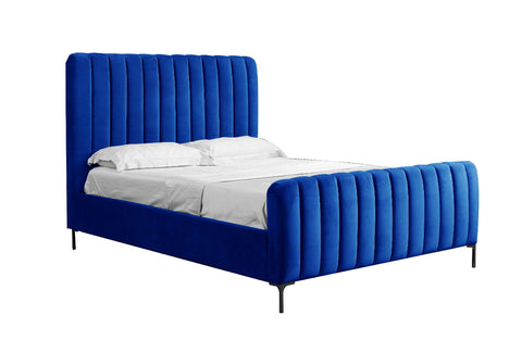 CLEARANCE - Hilton Velvet Deep Blue Bed