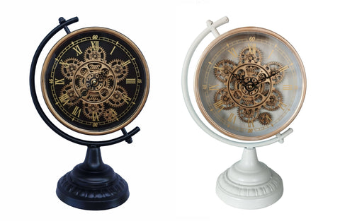 Infinity Freestanding Mechanical Moving Gear Table Clock - 2 Colours Available