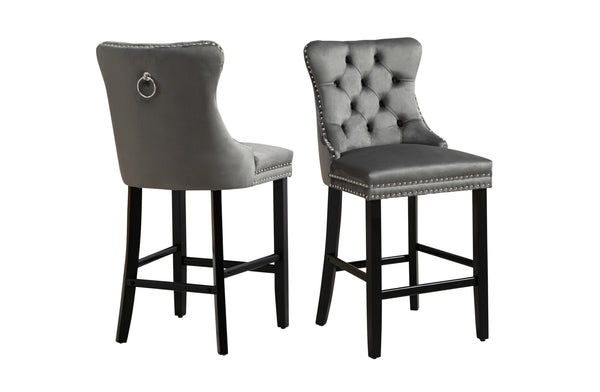 Set of 2 - French Provincial Bar Stools with Footrest - 2 Colours Available