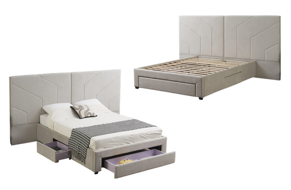 Elliot Velvet Storage Draw Bed
