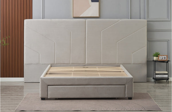 Elliot Velvet Storage Draw Bed