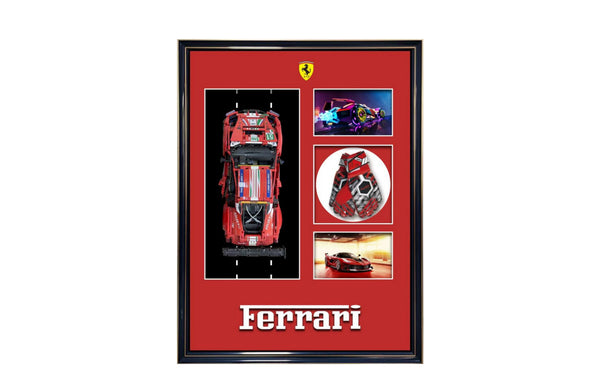 Ferrari Inspired Brick Built Wall Art – Racing Car Model In Frame