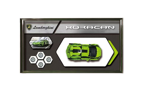 Lamborghini-Inspired Green Lego Wall Art – Racing Car Model  R Frame