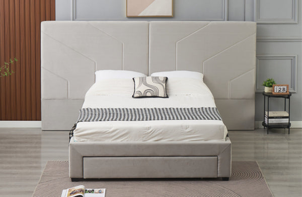 Elliot Velvet Storage Draw Bed