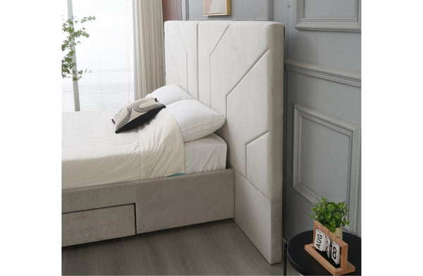 Elliot Velvet Storage Draw Bed