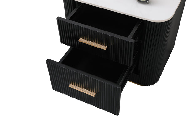 Ariana Fluted 2 Draw Bedside Table