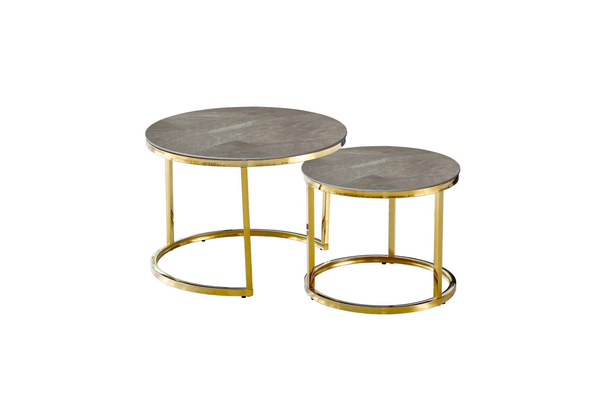 Layla Nesting Coffee Table Set - Silver / Gold Frame - 2 Sizes Available