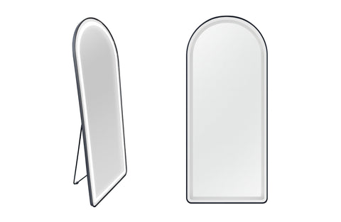 Metal Freestanding / Wall LED Mirror - Black