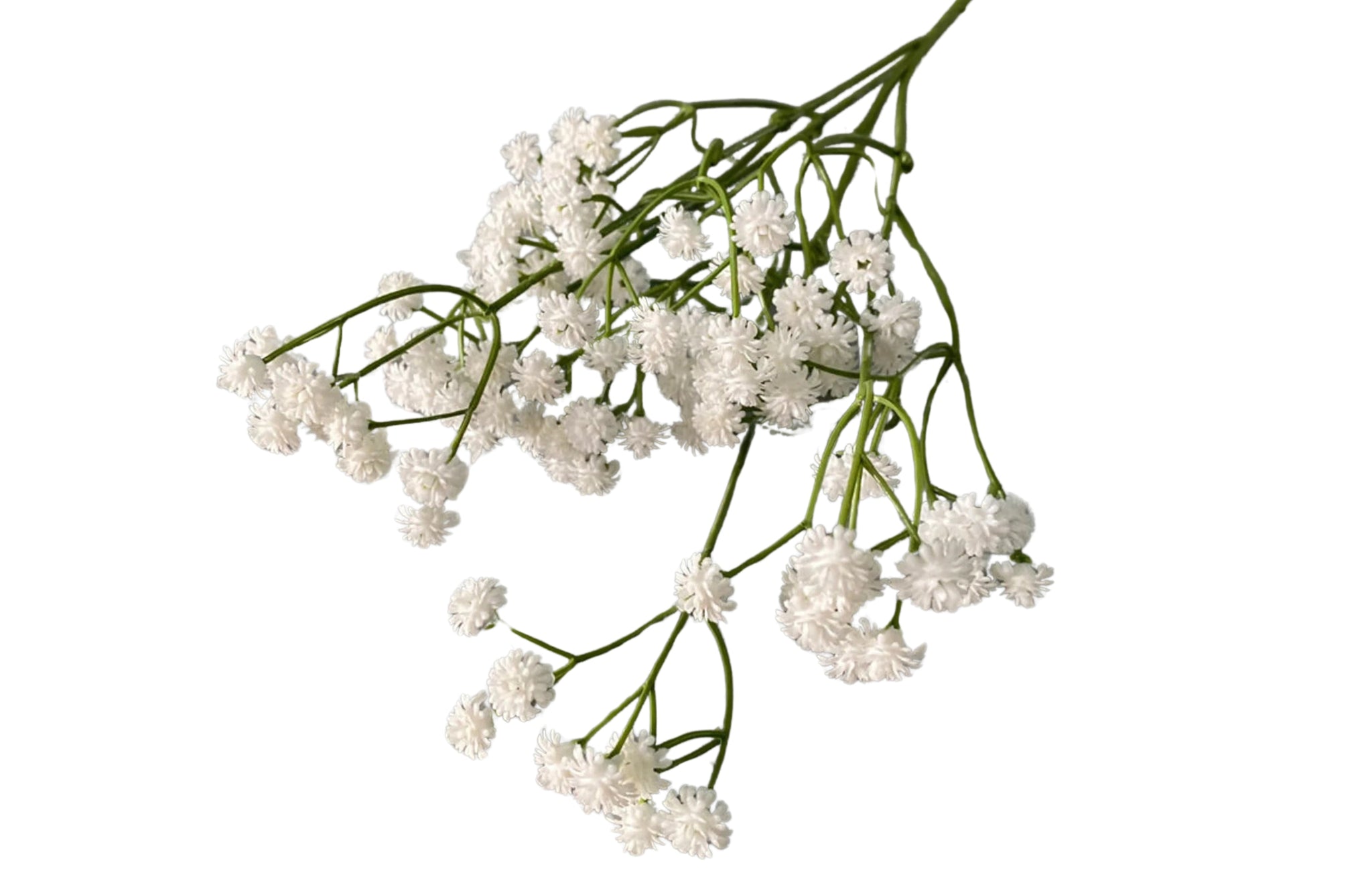 Artificial Baby Breath Flowers in white – 61cm lifelike bunch with delicate white blooms and green stems, perfect for timeless floral arrangements
