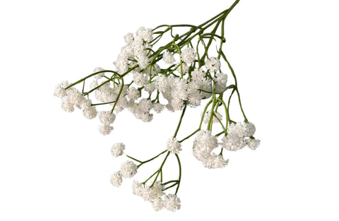Artificial Baby Breath Flowers in white – 61cm lifelike bunch with delicate white blooms and green stems, perfect for timeless floral arrangements