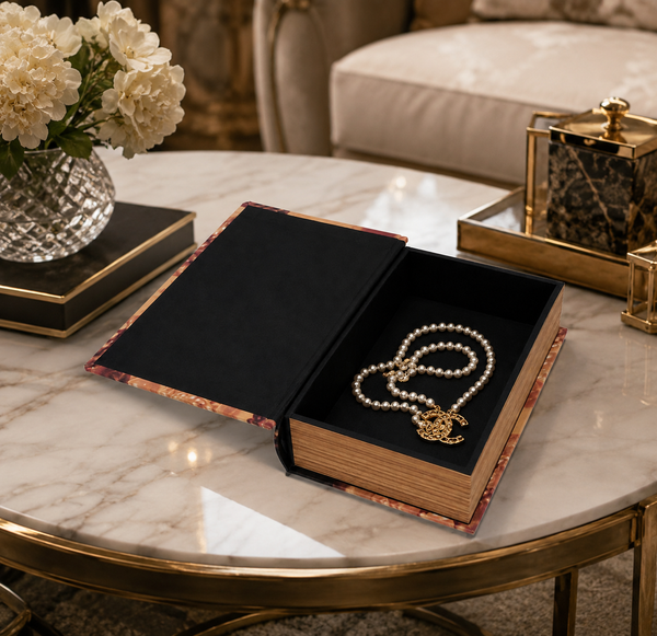 Cc Pearl Designer Faux Décor Table Book Box - 3 Size Available