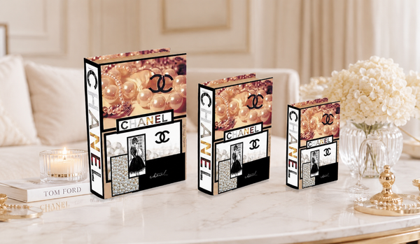 Cc Pearl Designer Faux Décor Table Book Box - 3 Size Available