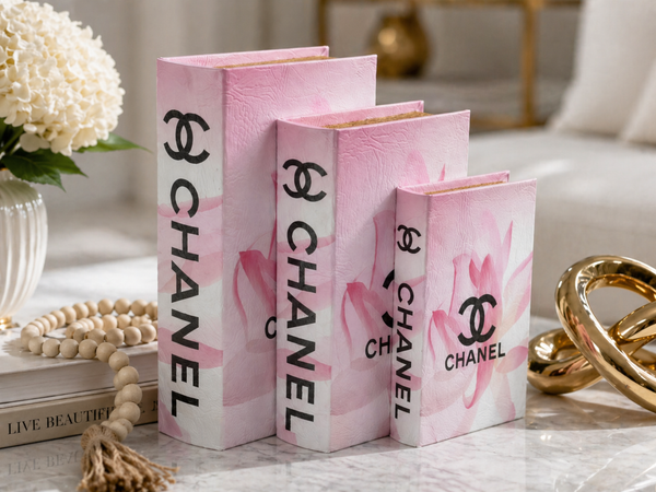 Chic Designer Faux Décor Table Book Box - 3 Size Available
