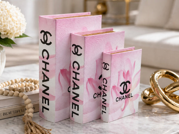 Chic Designer Faux Décor Table Book Box - 3 Size Available