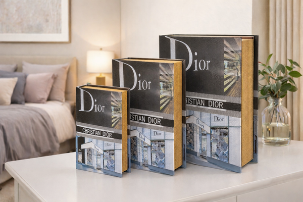 Christian Designer Faux Décor Table Book Box - 3 Size Available