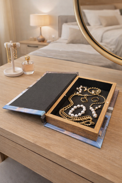 Christian Designer Faux Décor Table Book Box - 3 Size Available