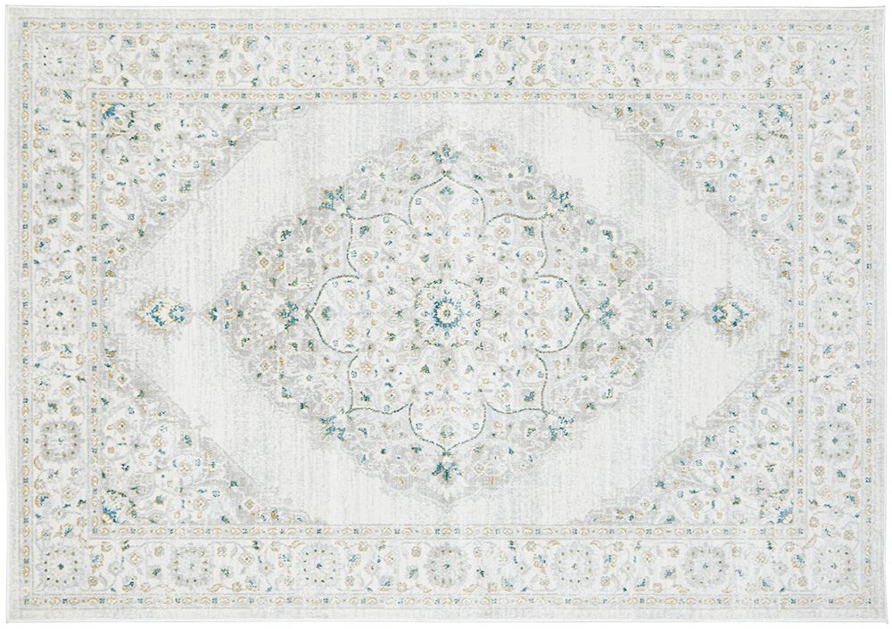 Emotion 77 Green Rug – 290x200cm area rug with intricate medallion pattern in soft green tones, perfect for modern interiors