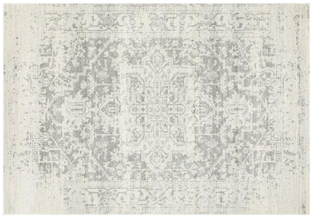 Evoke White Silver Rug 230cm X 160cm - Furniture and Giftware 
