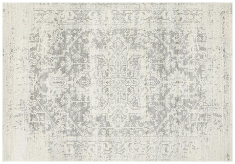 Evoke White Silver Rug 230cm X 160cm - Furniture and Giftware 