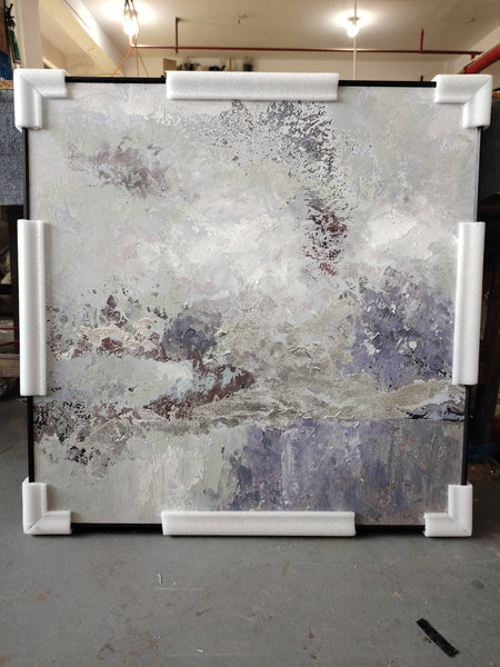 Silver Marble Wall Art Framed Canvas Wall Art - Small