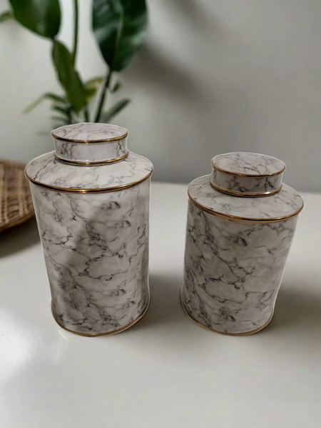 Carrara Ceramic Canister - 2 Sizes Available