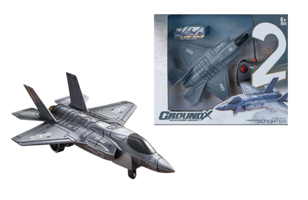 GroundX combat plane toy with detailed grey design and realistic aircraft styling.