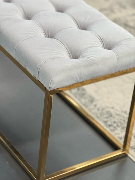 Holly Ottoman - Gold Frame - Furniture and Giftware 