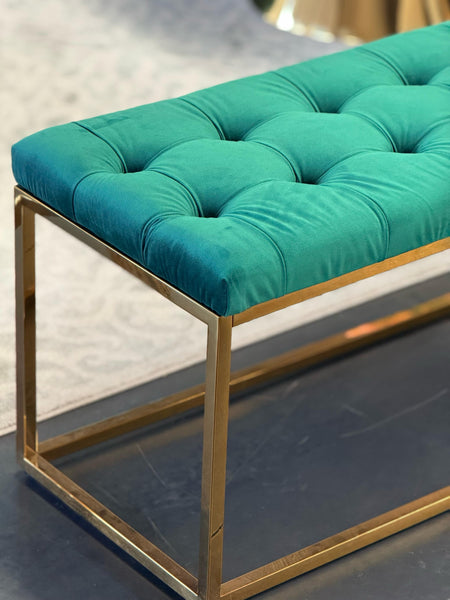 Holly Ottoman - Gold Frame - Furniture and Giftware 
