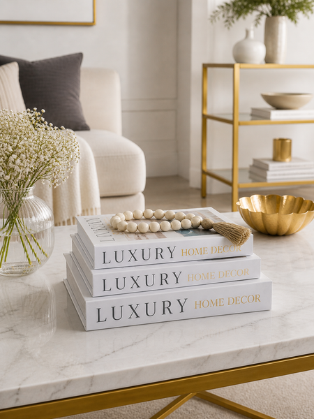 Luxe Home Décor Designer Faux Décor Table Book Box - 3 Size Available
