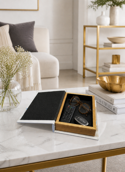 Luxe Home Décor Designer Faux Décor Table Book Box - 3 Size Available