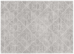 Flat lay of Oasis Silver Rug with diamond linear pattern