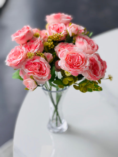 Artificial Peony/Frangipani Bunch 43cm – Available in 4 Colors