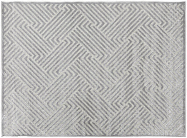 York Cindy Silver Rug – Flat lay view showing elegant silver tones with subtle textured pattern, perfect for contemporary interiors.