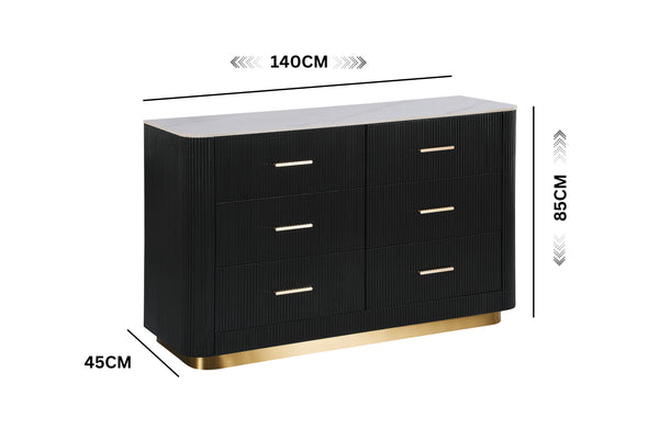 6 drawer dresser dimensions 140cm length 45cm depth 85cm height