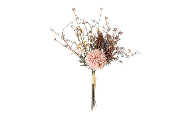 Artificial chrysanthemums bouquet stem in soft neutral tones, 35cm height.