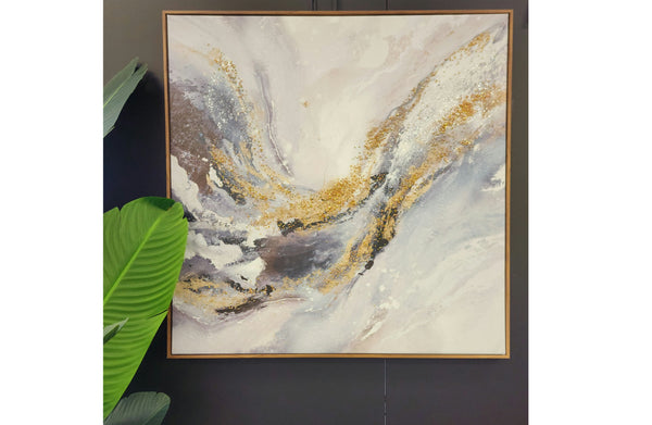 Atlantis wall art styled with indoor plant for a serene space.