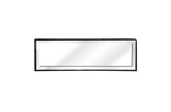 Sleek black large beaded mirror tray – modern and striking.