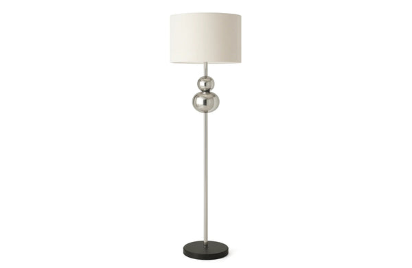 beth floor lamp chrome base with white fabric shade modern standing lamp