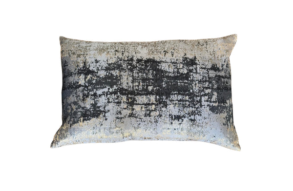 Black and gold cushion 40x60 cm with woven jacquard pattern finish