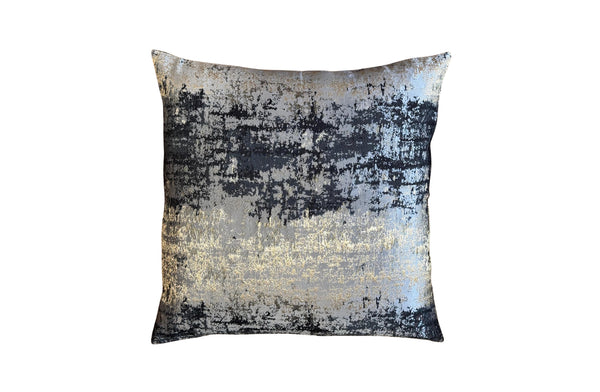 Black and gold cushion 55x55 cm with textured jacquard and velvet