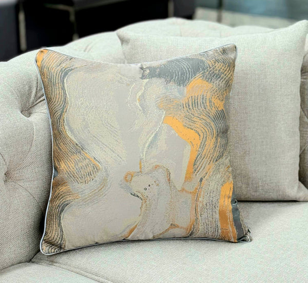 Brown designer cushion with woven texture, perfect for adding earthy charm to sofas or chairs