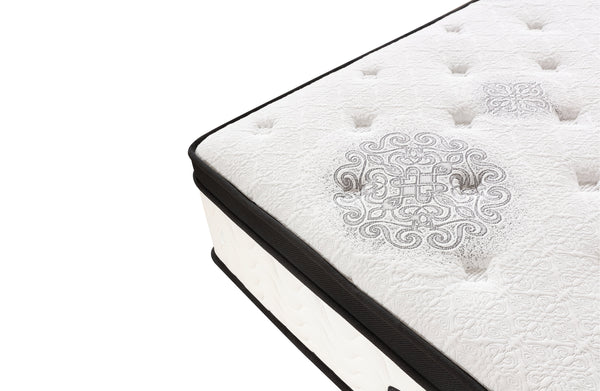 Angled view of Chiro 7 Zone Euro Top mattress highlighting plush comfort surface.