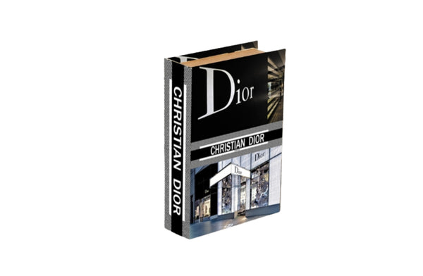 Christian designer faux book box medium black  home decor storage