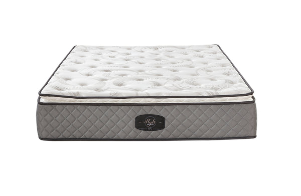 Front view of Comfort Euro Top mattress showcasing quilted top and firm edge support.