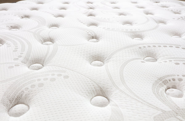 Close-up of Comfort Euro Top mattress surface showing breathable knitted fabric texture.