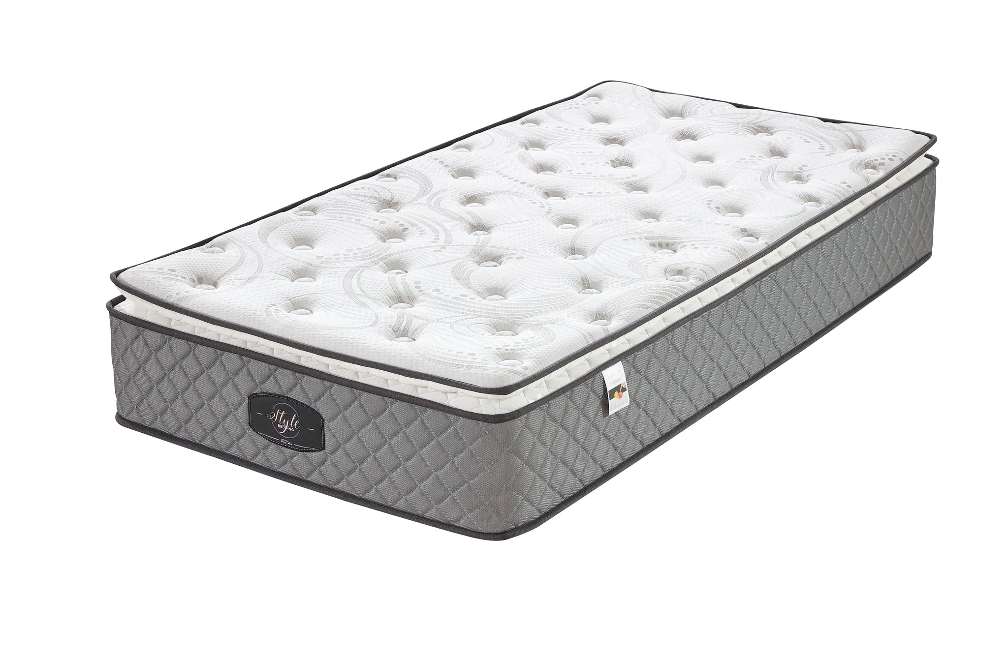 Single size Comfort Euro Top mattress with breathable fabric and pocket spring structure.